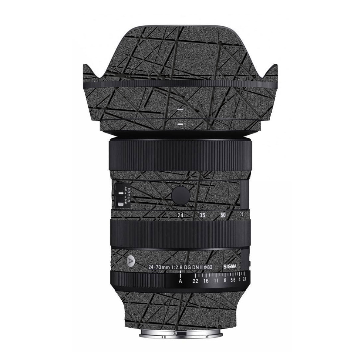 Textured Metallic Steel Grain Sigma 24-70mm F/2.8 DG DN Sony E Camera Lens Skin