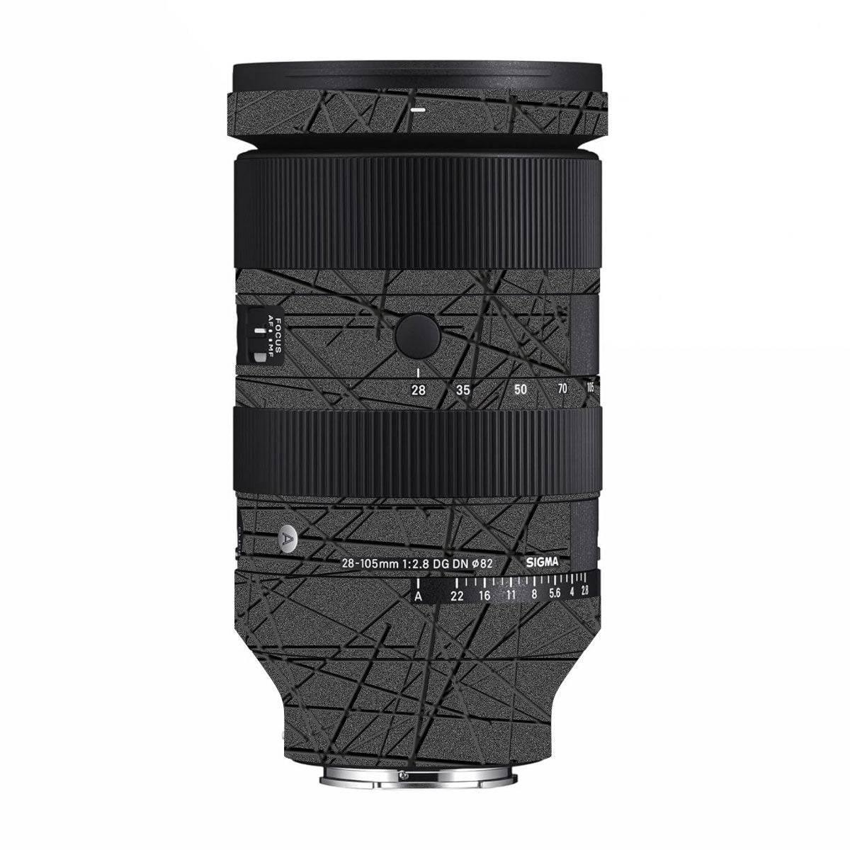 Textured Metallic Steel Grain Sigma 28-105mm F/2.8 DG DN Sony E Camera Lens Skin