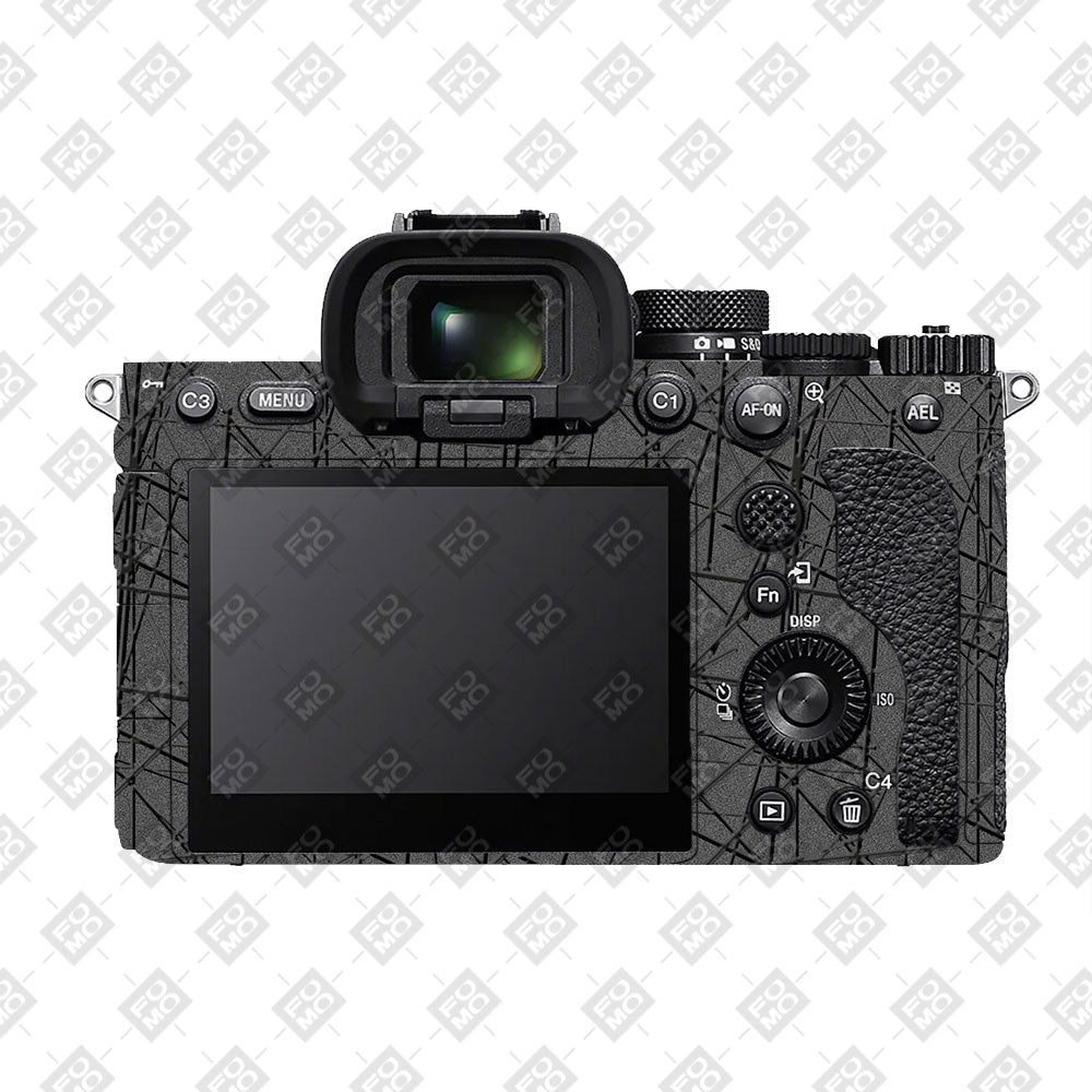 Textured Metallic Steel Grain Sony A7RV Camera Skin