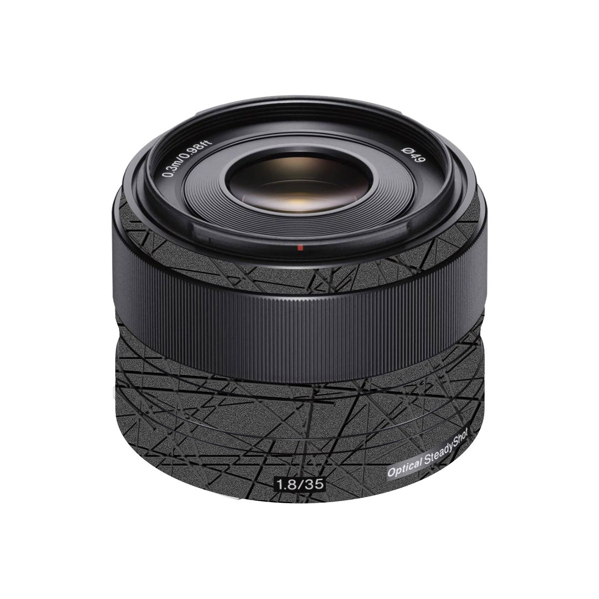 Textured Metallic Steel Grain Sony E 35mm F/1.8 Camera Lens Skin