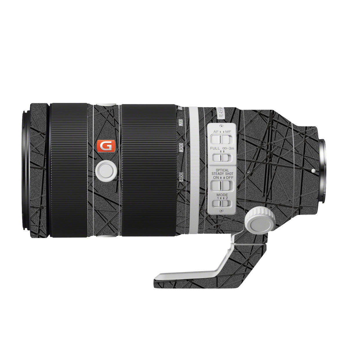Textured Metallic Steel Grain Sony FE 100-400mm F/4.5-5.6 GM OSS Camera Lens Skin