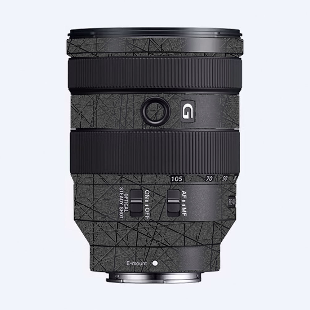 Textured Metallic Steel Grain Sony FE 24–105mm f/4 G OSS Camera Lens Skin