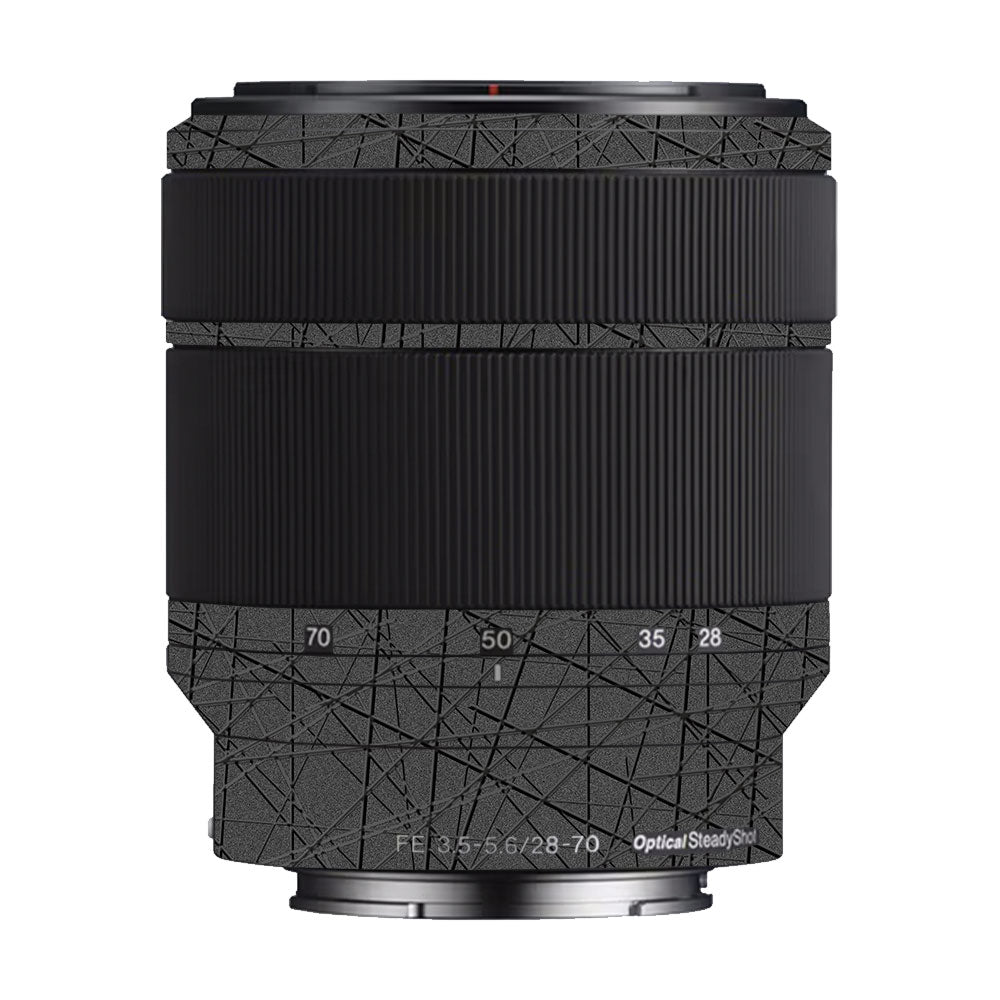 Textured Metallic Steel Grain Sony FE 28–70mm f/3.5–5.6 OSS Camera Lens Skin