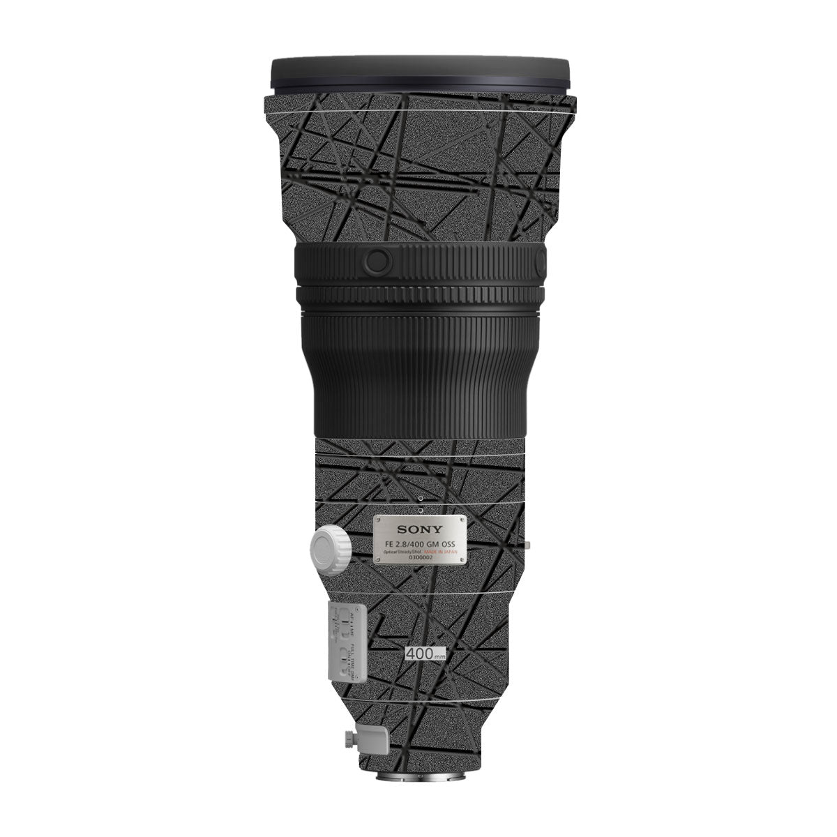 Textured Metallic Steel Grain Sony FE 400mm F/2.8 GM Camera Lens Skin