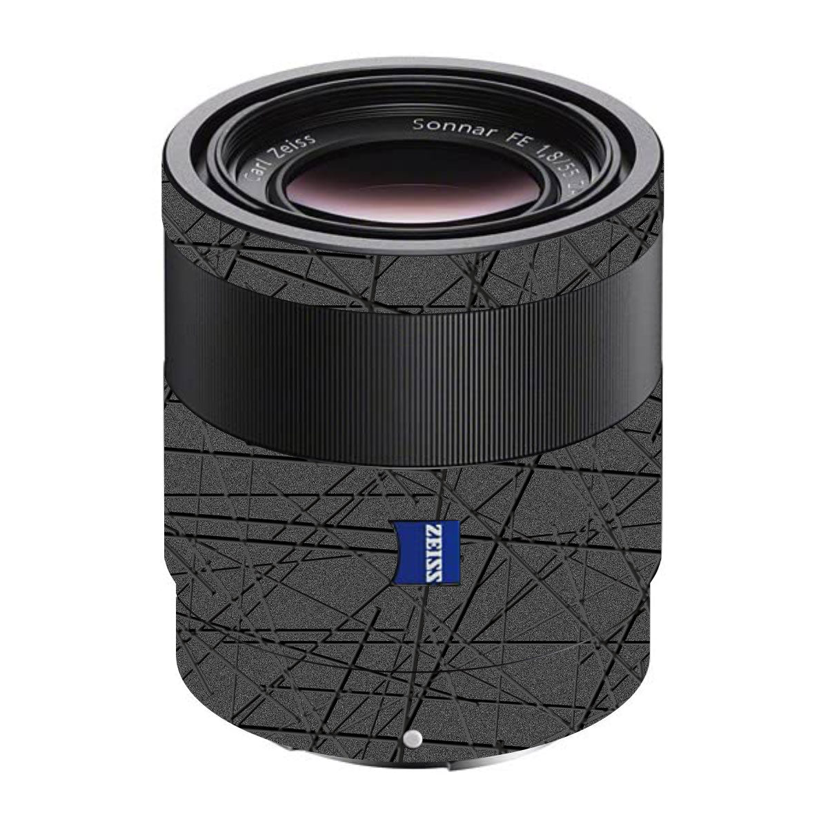 Textured Metallic Steel Grain Sony FE 55mm F/1.8 ZA Camera Lens Skin