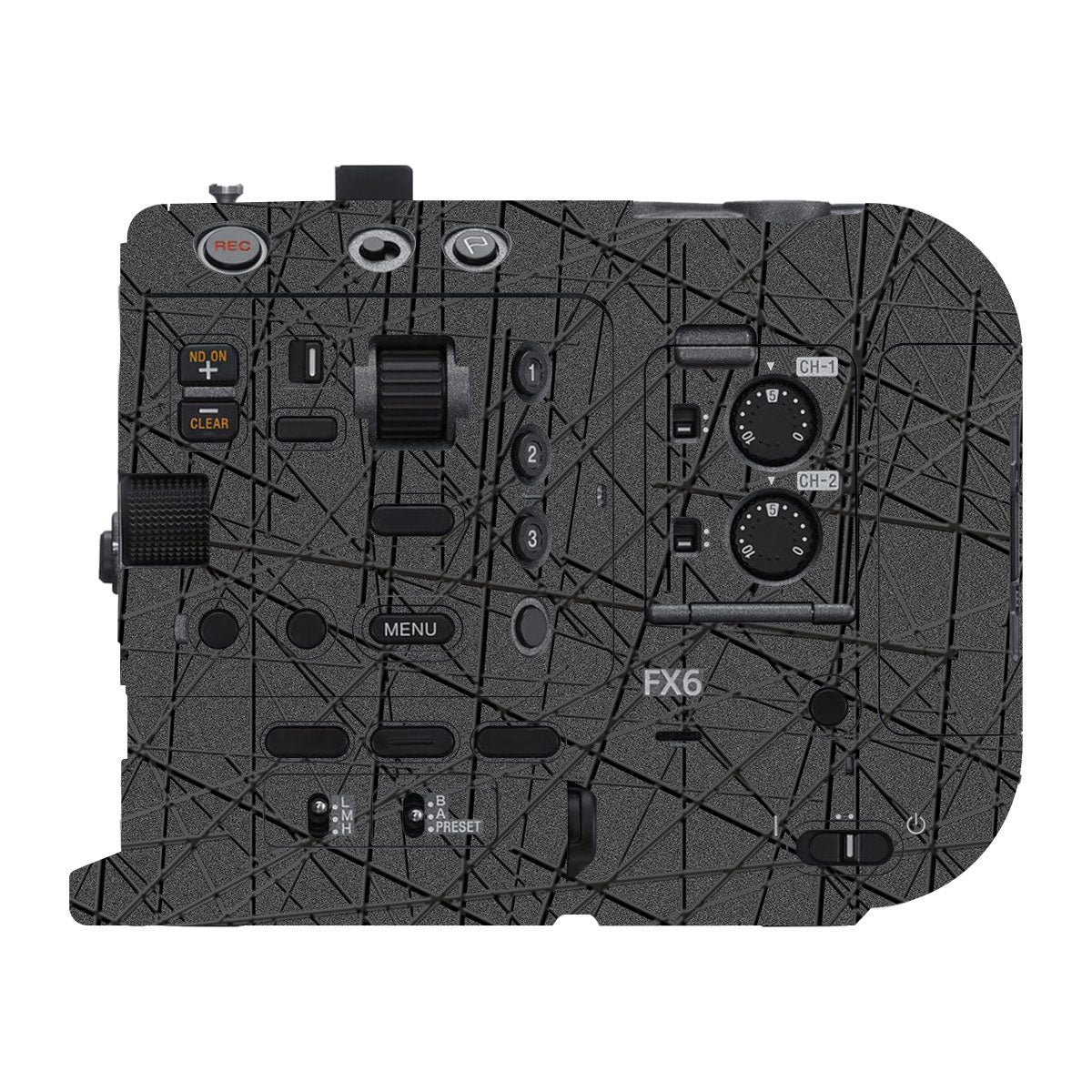 Textured Metallic Steel Grain Sony FX6 Camera Skin