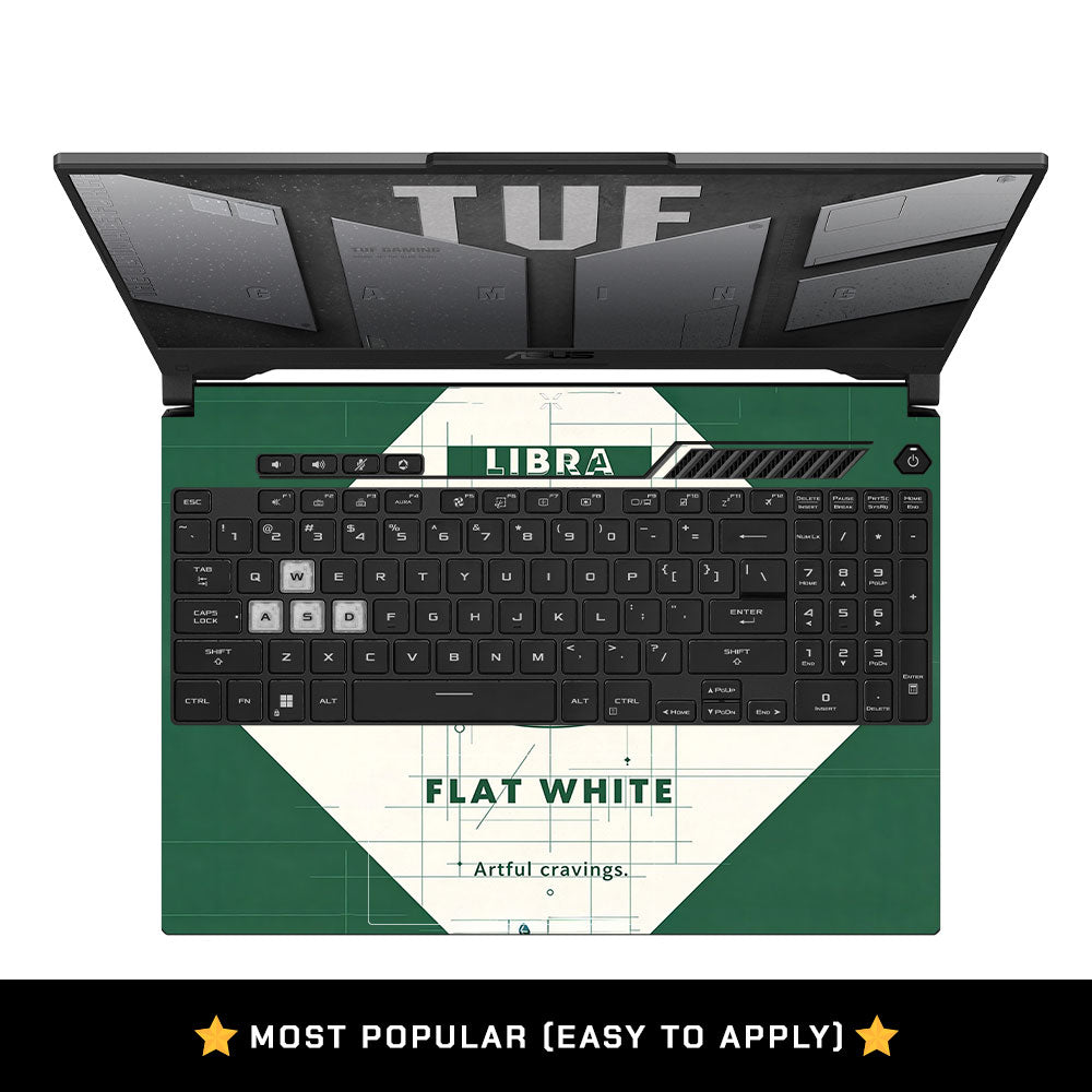 Libra Flat White Asus TUF F15 FX507 & A15 FA507 3D Laptop Skin