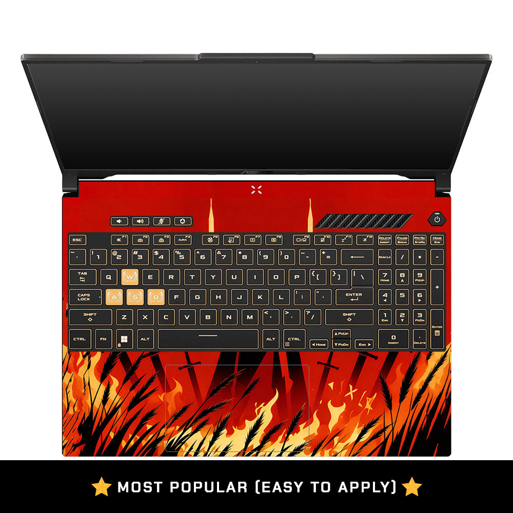 Knight of Flames Asus TUF Gaming F16 3D Laptop Skin