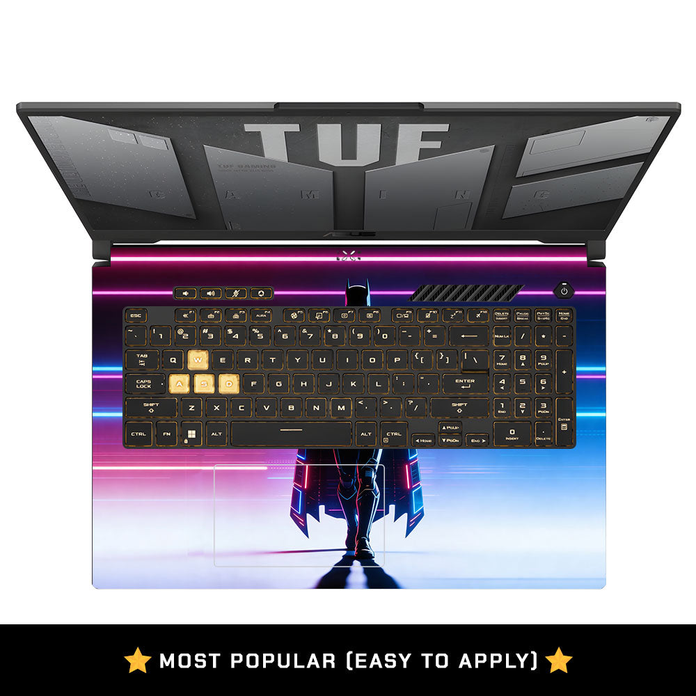 Neon Superhero Streaks Asus TUF Gaming F17 FX707Z 3D Laptop Skin