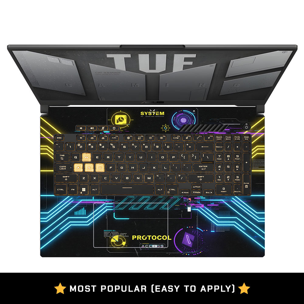 System Protocol Asus TUF Gaming F17 FX707Z 3D Laptop Skin