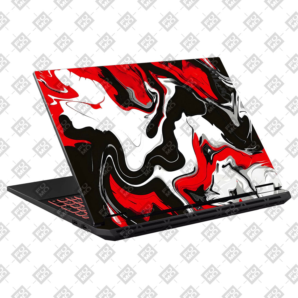 Red and White Marble Asus TUF Gaming A16 2025 Laptop Skin