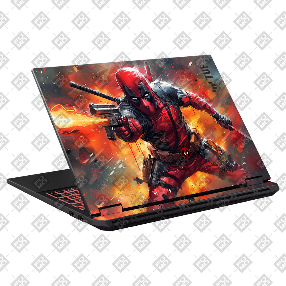 Deadpool in Action Asus TUF Gaming A16 2025 Laptop Skin