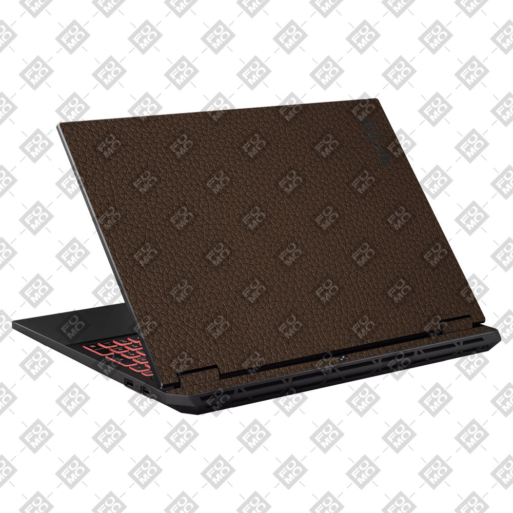 Textured Brown Leather Asus TUF Gaming A16 2025 Laptop Skin