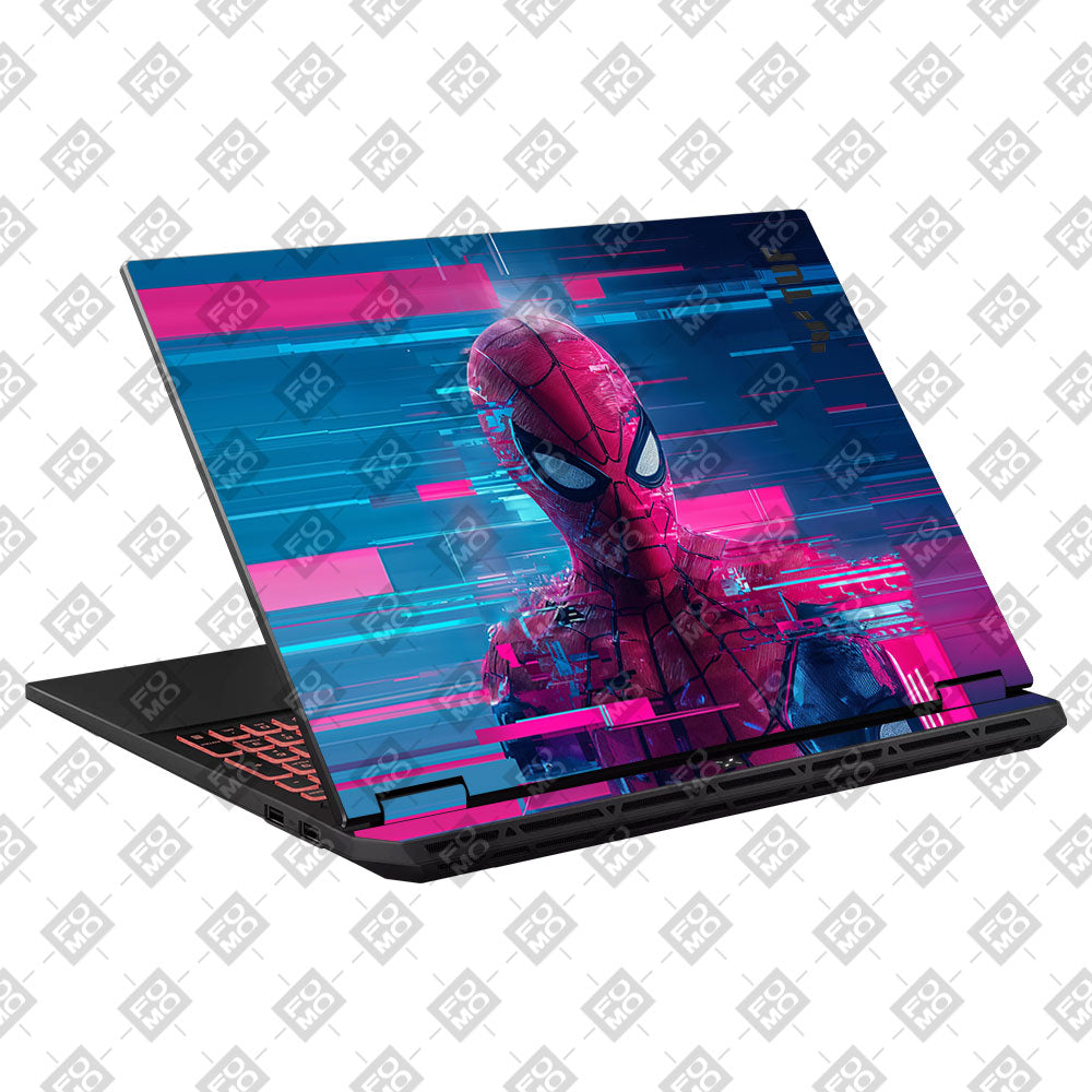 Glitch Spider Neon Web Asus TUF Gaming A16 2025 Laptop Skin