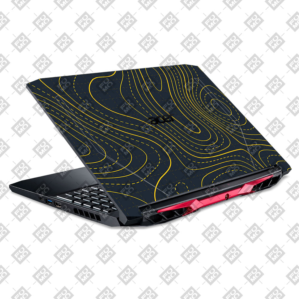 Yellow Contour Lines Acer Nitro 5 AN515 44, 56 Laptop Skin