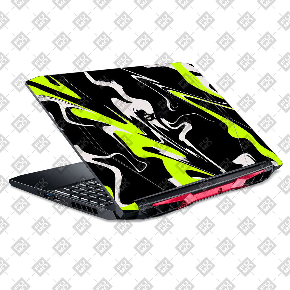 Neon Green and Black Patterns Acer Nitro 5 AN515 44, 56 Laptop Skin
