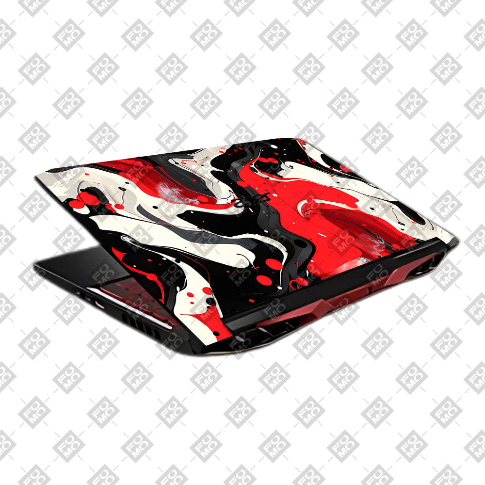 Red and White Paint Swirls Acer Nitro 5 AN515 45, 55, 57 Laptop Skin