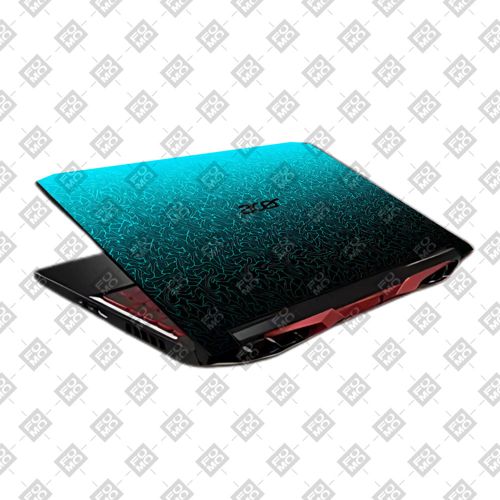 Cyan Blue to Black Gradient Acer Nitro 5 AN515 45, 55, 57 Laptop Skin