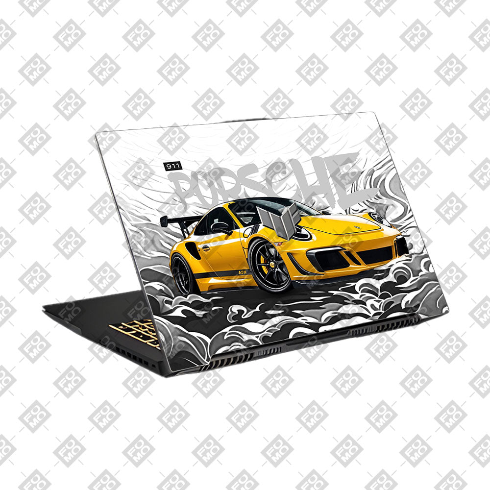Porsche 911 Yellow Blaze Asus TUF Gaming F17 FX707Z Laptop Skin