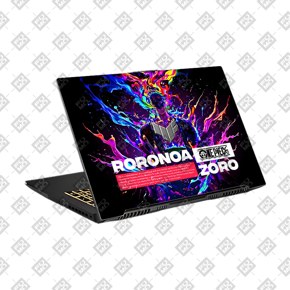 Zoro with Neon Flames Asus TUF Gaming F17 FX707Z Laptop Skin