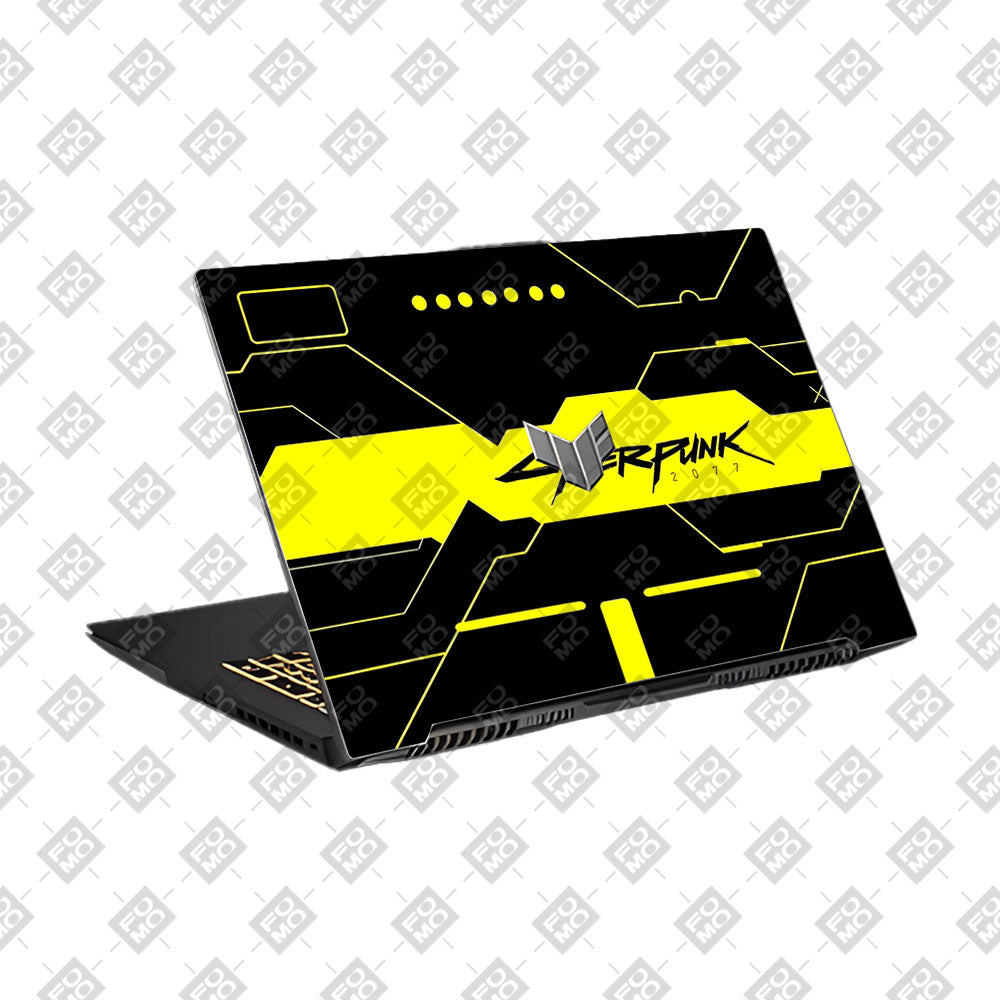 Cyberpunk Yellowline Grid Asus TUF Gaming F17 FX707Z Laptop Skin