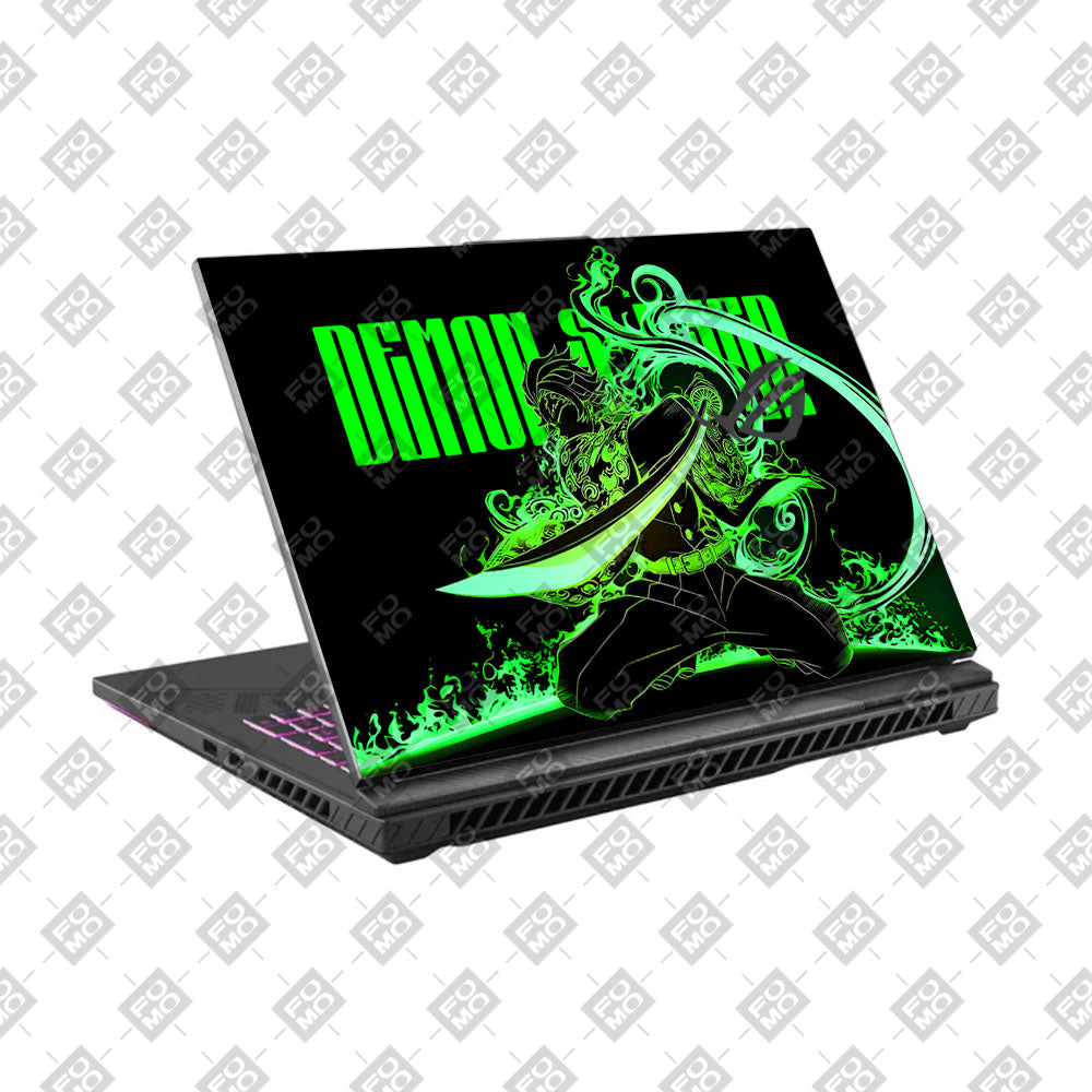 Tanjiro Green Flame Dance Asus ROG Strix G16 G614J Laptop Skin