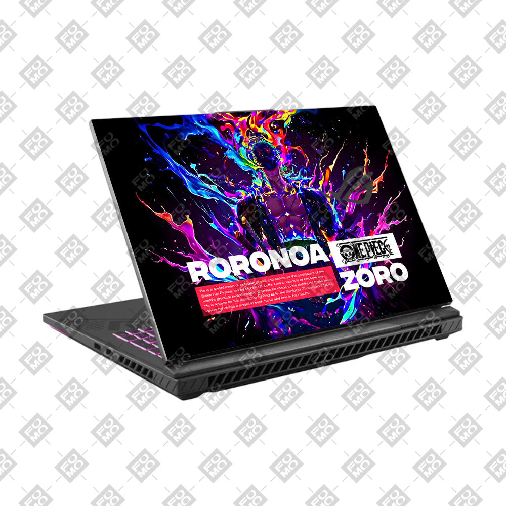 Zoro with Neon Flames Asus ROG Strix G16 G614J Laptop Skin