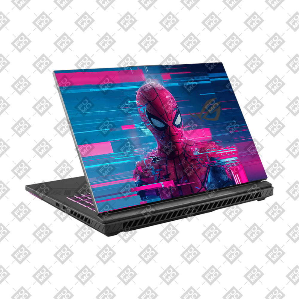 Glitch Spider Neon Web Asus ROG Strix G16 G614J Laptop Skin