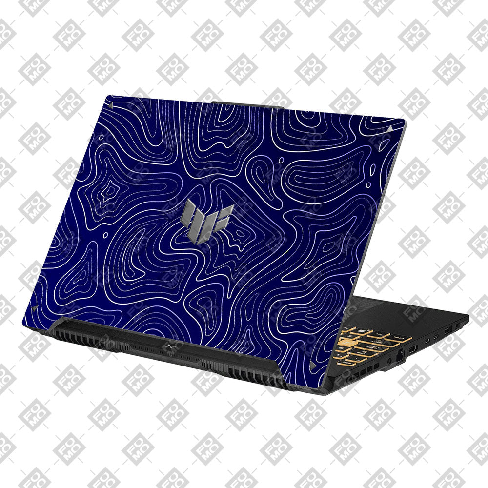Deep Blue Contour Depths Asus Gaming V16 V3607 Laptop Skin