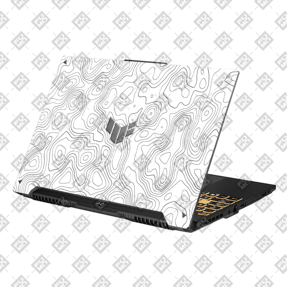 White Contour Design Asus Gaming V16 V3607 Laptop Skin