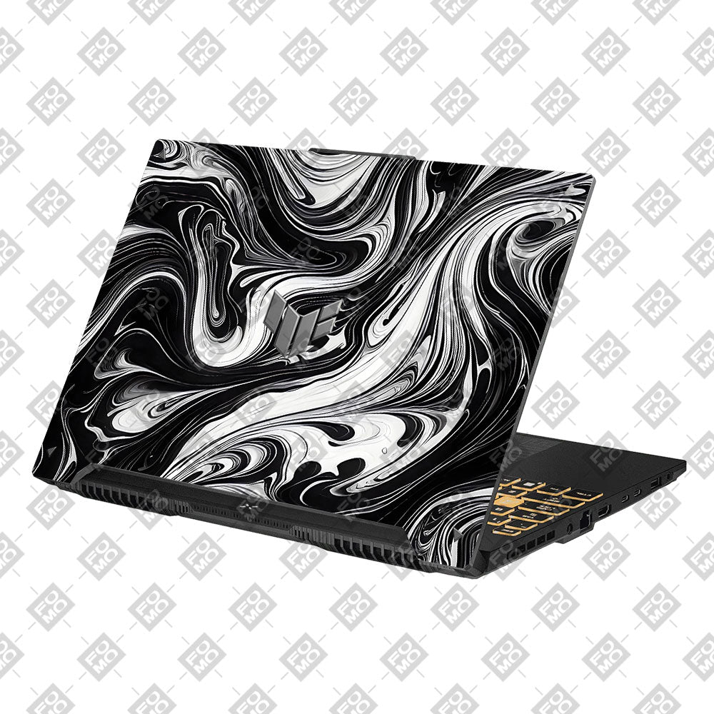 Black and White Marble Asus TUF Gaming F16 and TUF Gaming A16 Laptop Skin