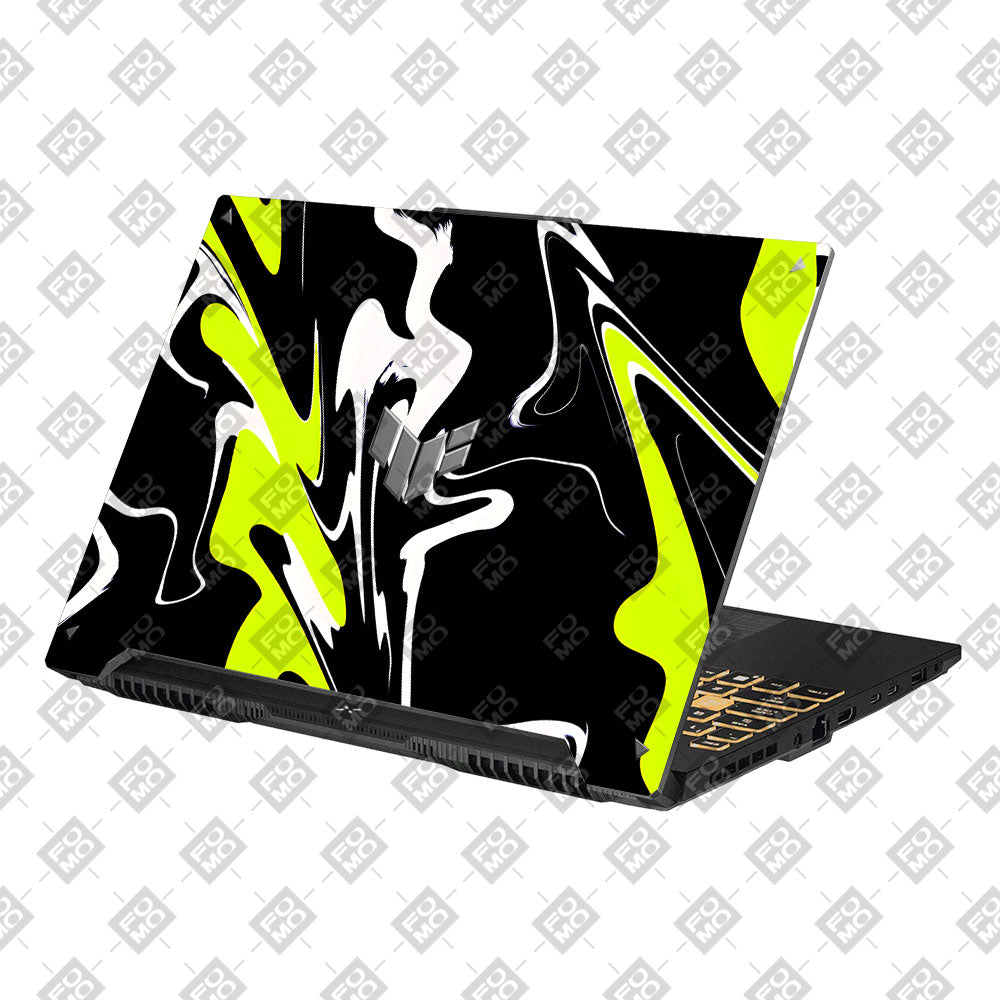 Neon Green and Black Patterns Asus TUF Gaming F16 and TUF Gaming A16 Laptop Skin