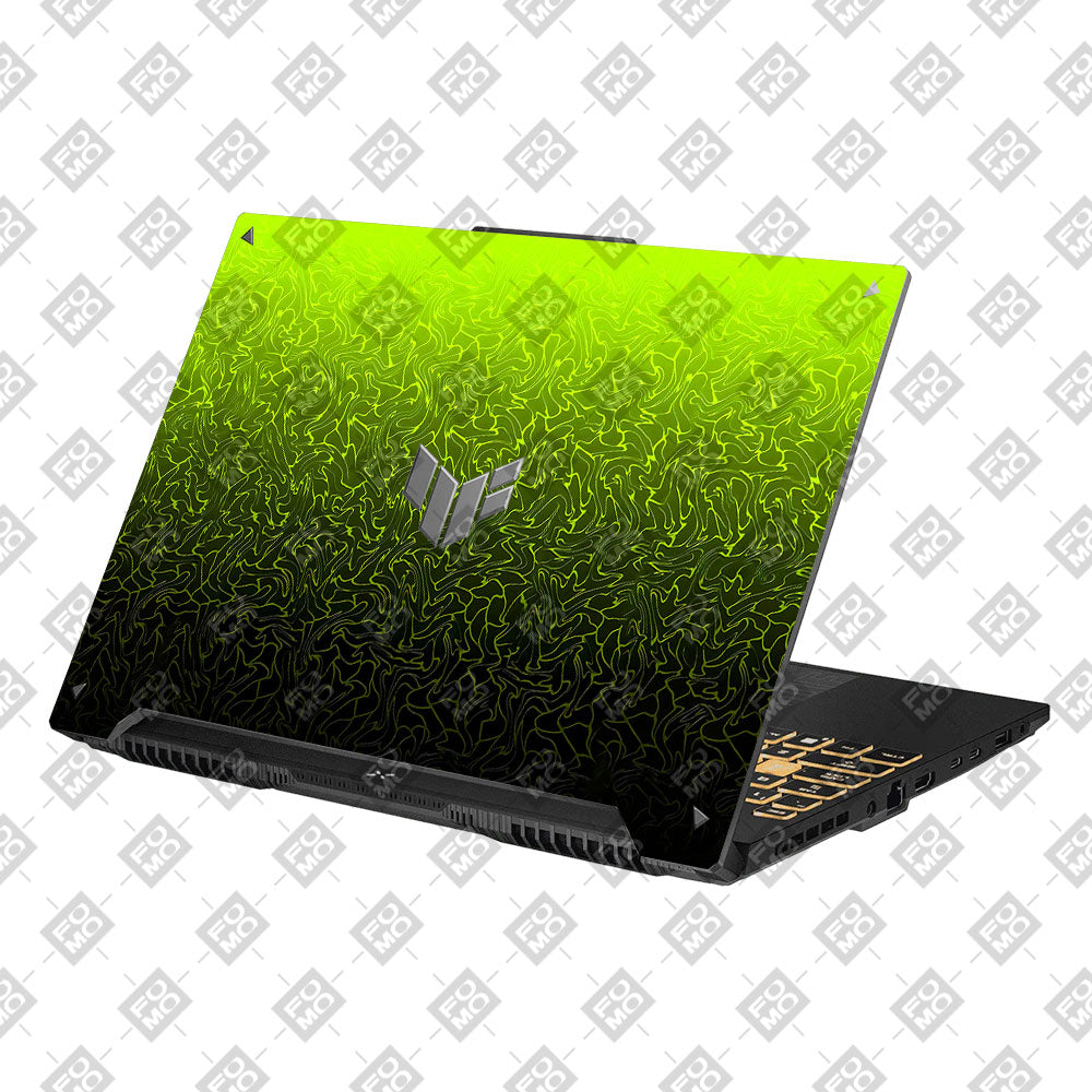 Lime Yellow to Black Gradient Asus TUF Gaming F16 and TUF Gaming A16 Laptop Skin