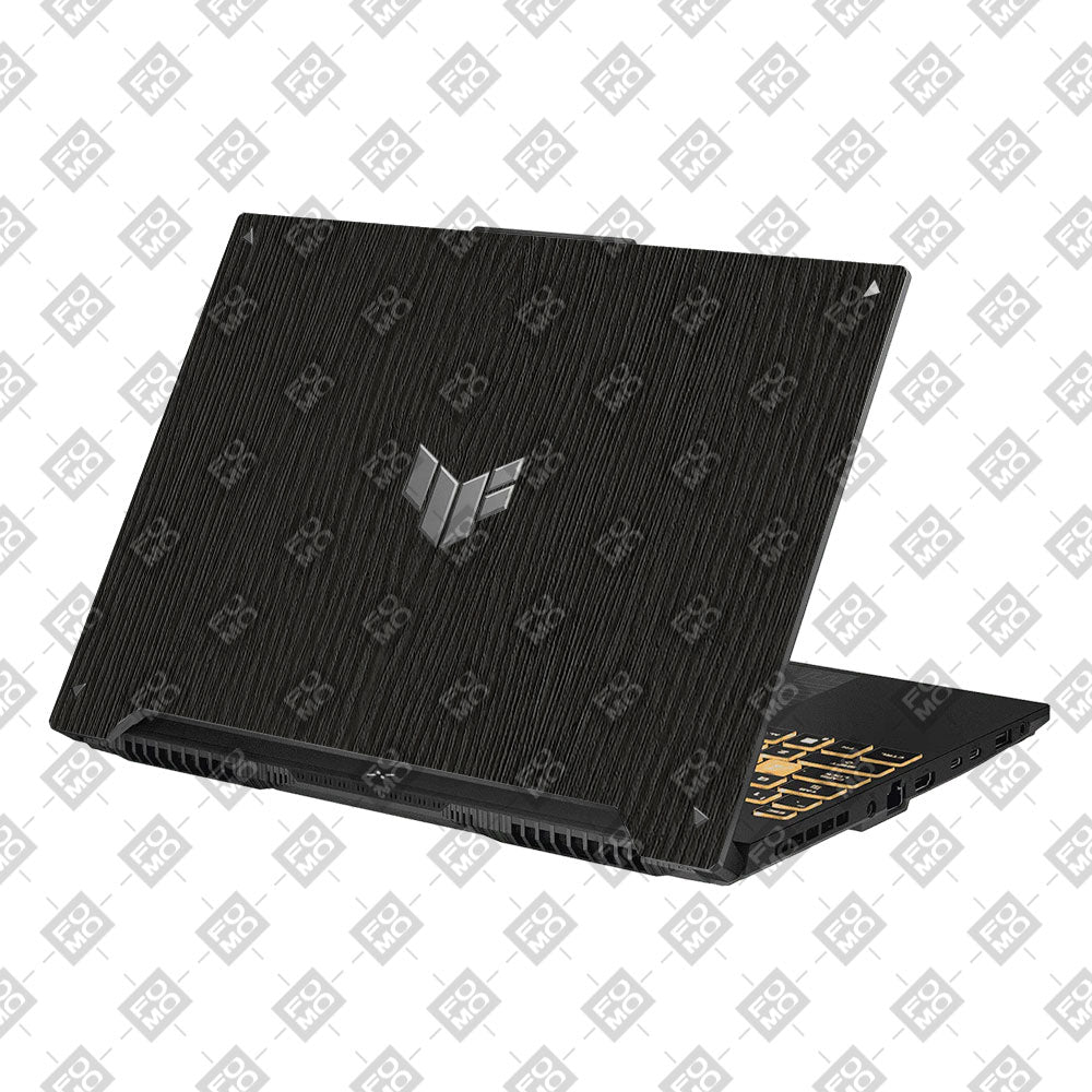 Textured Black Wood Asus Gaming V16 V3607 Laptop Skin