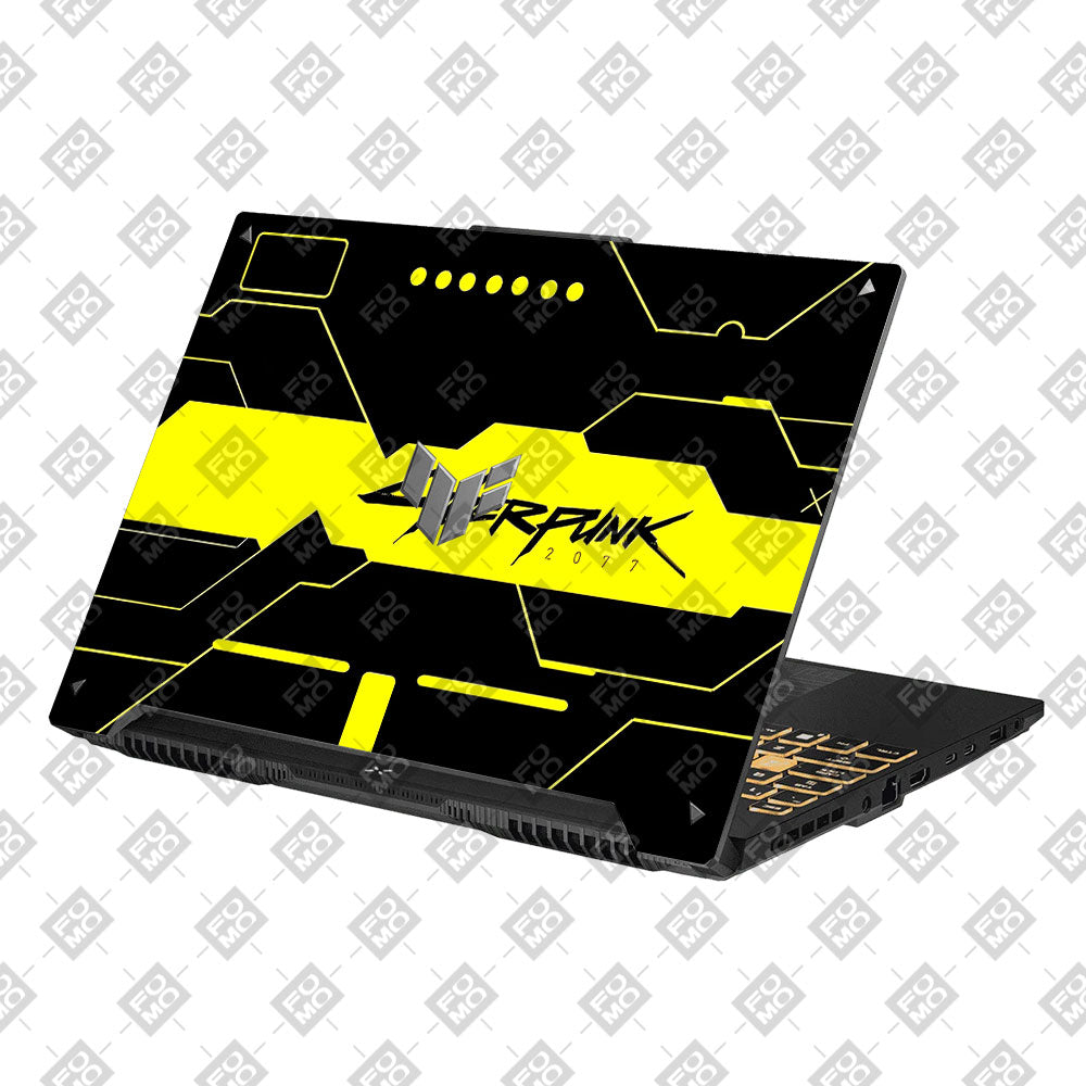 Cyberpunk Yellowline Grid Asus Gaming V16 V3607 Laptop Skin
