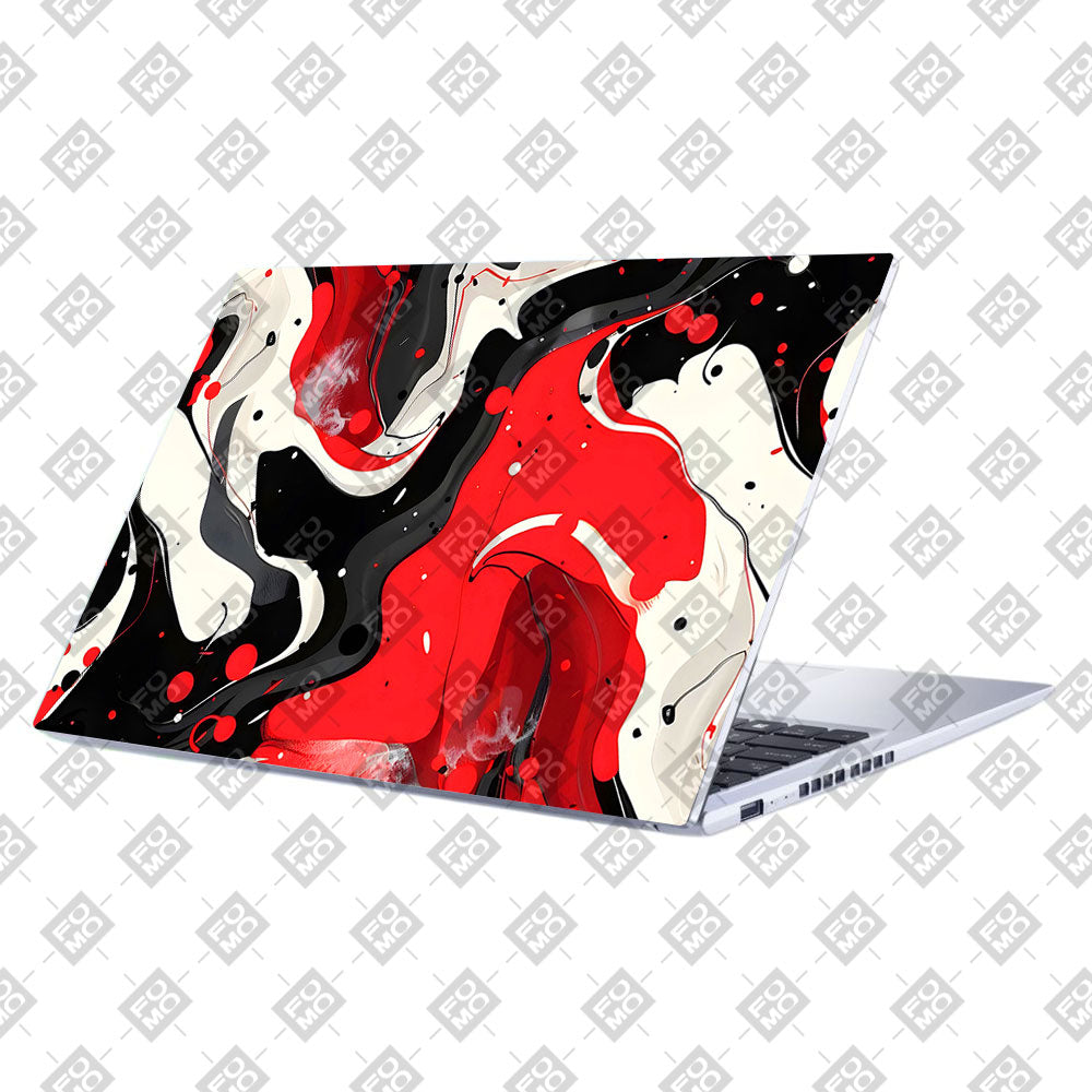 Red and White Paint Swirls Asus Vivobook 15 X1502VA Laptop Skin