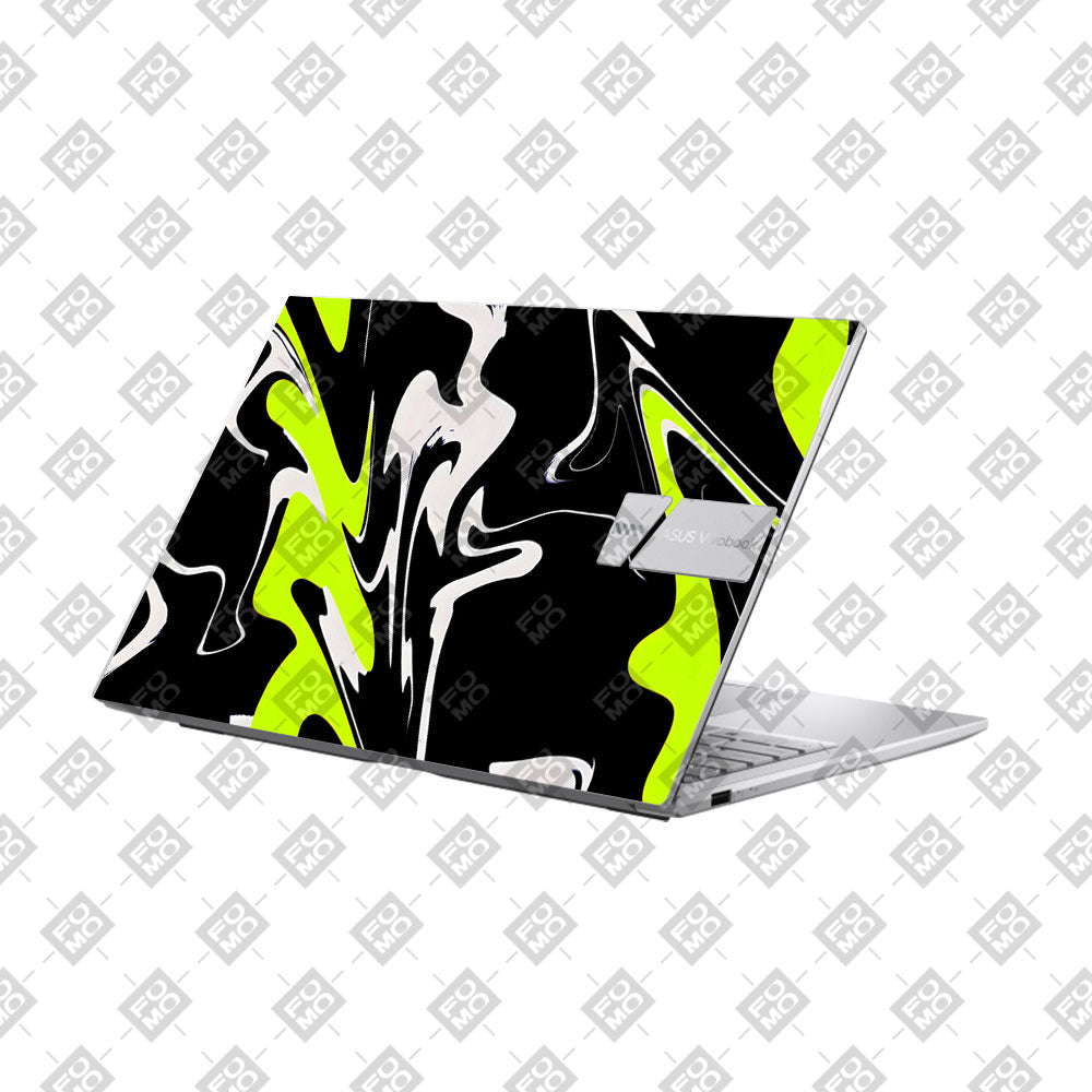 Neon Green and Black Patterns Asus VivoBook 15 X1504VA Laptop Skin