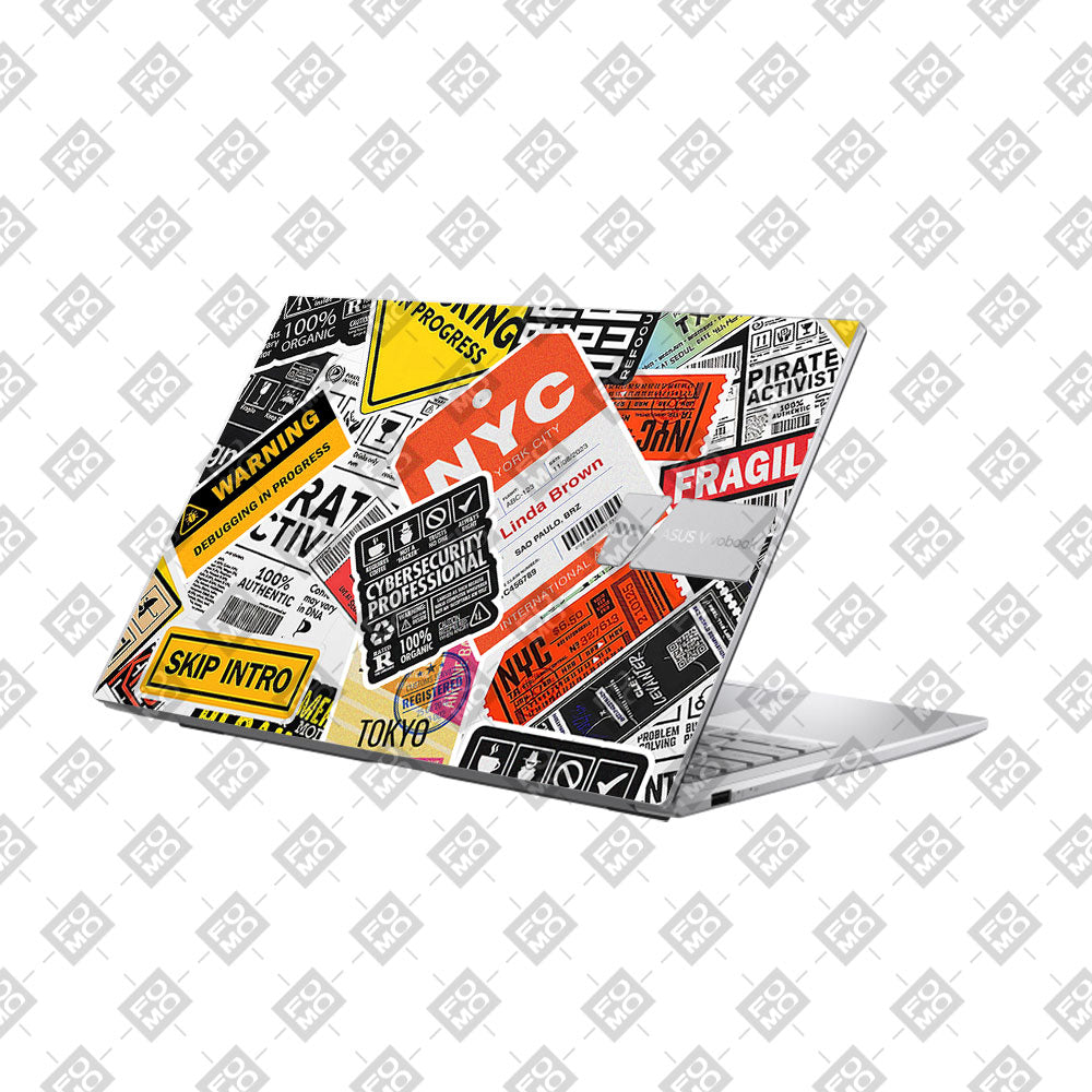 Tech Aesthetic Sticker Collage Asus VivoBook 15 X1504VA Laptop Skin