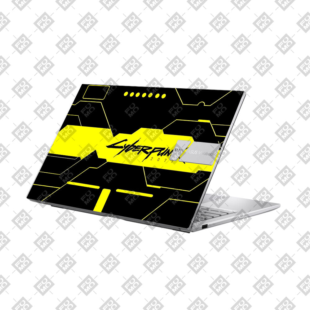 Cyberpunk Yellowline Grid Asus VivoBook 15 X1504VA Laptop Skin