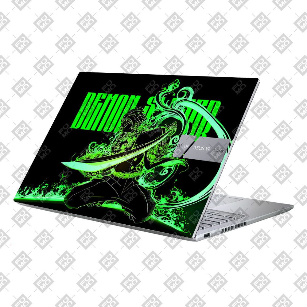 Green Flame Swordsman Asus Vivobook 16 X1605V Laptop Skin