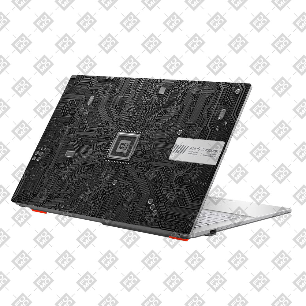 FOMO Circuit Dark Mode Asus Vivobook Go 15 E1504G Laptop Skin