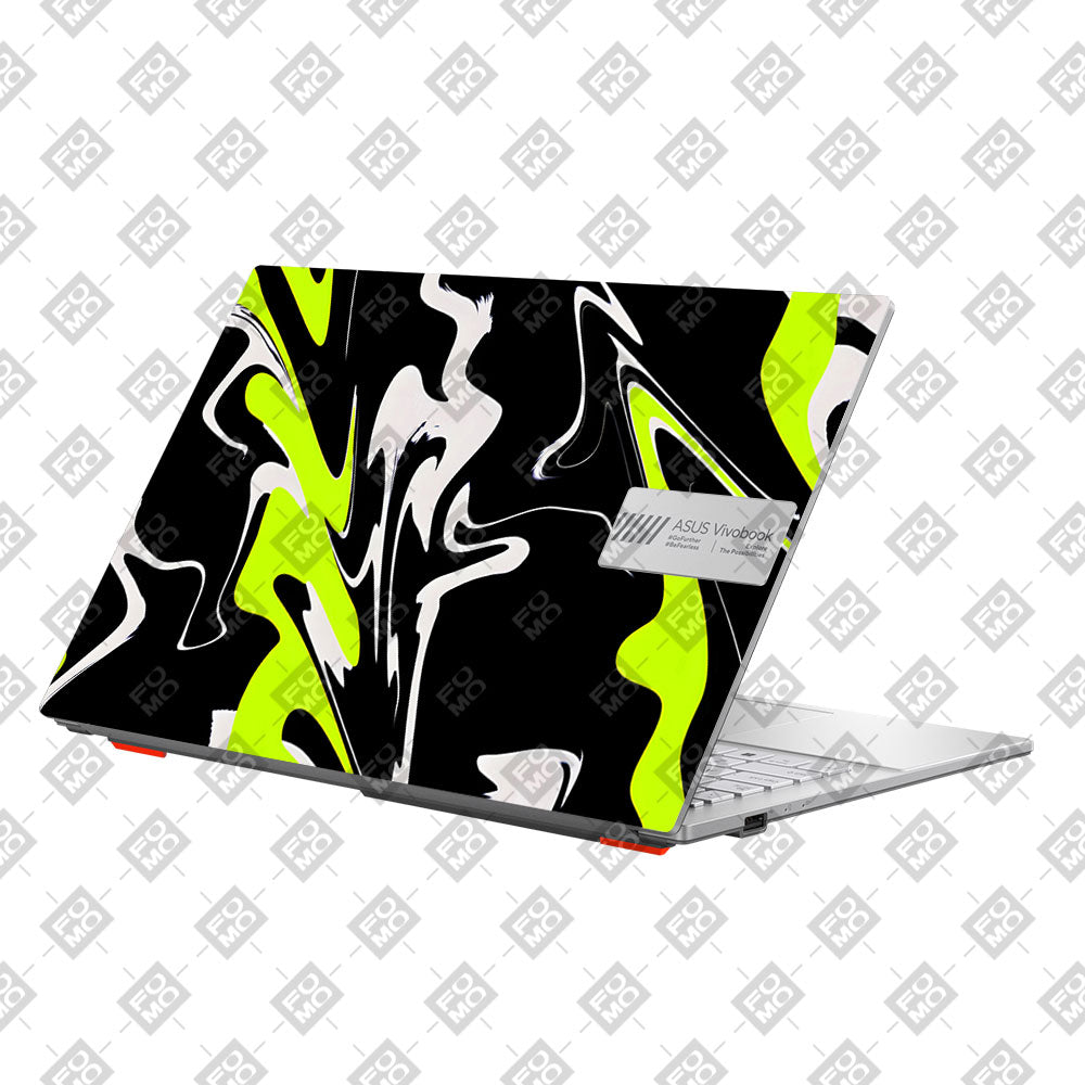 Neon Green and Black Patterns Asus Vivobook Go 15 E1504G Laptop Skin