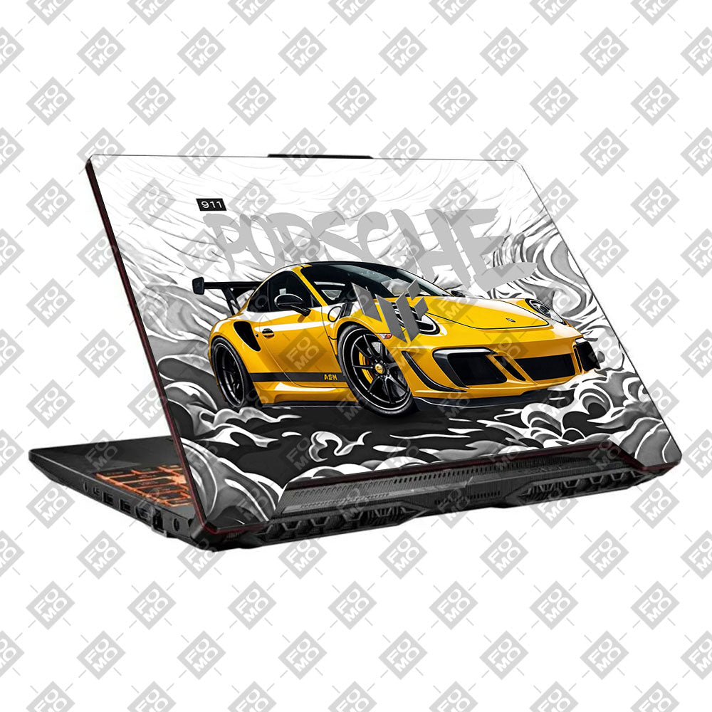 Porsche 911 Yellow Blaze Asus TUF F15 FX506 & A15 FA506 Laptop Skin