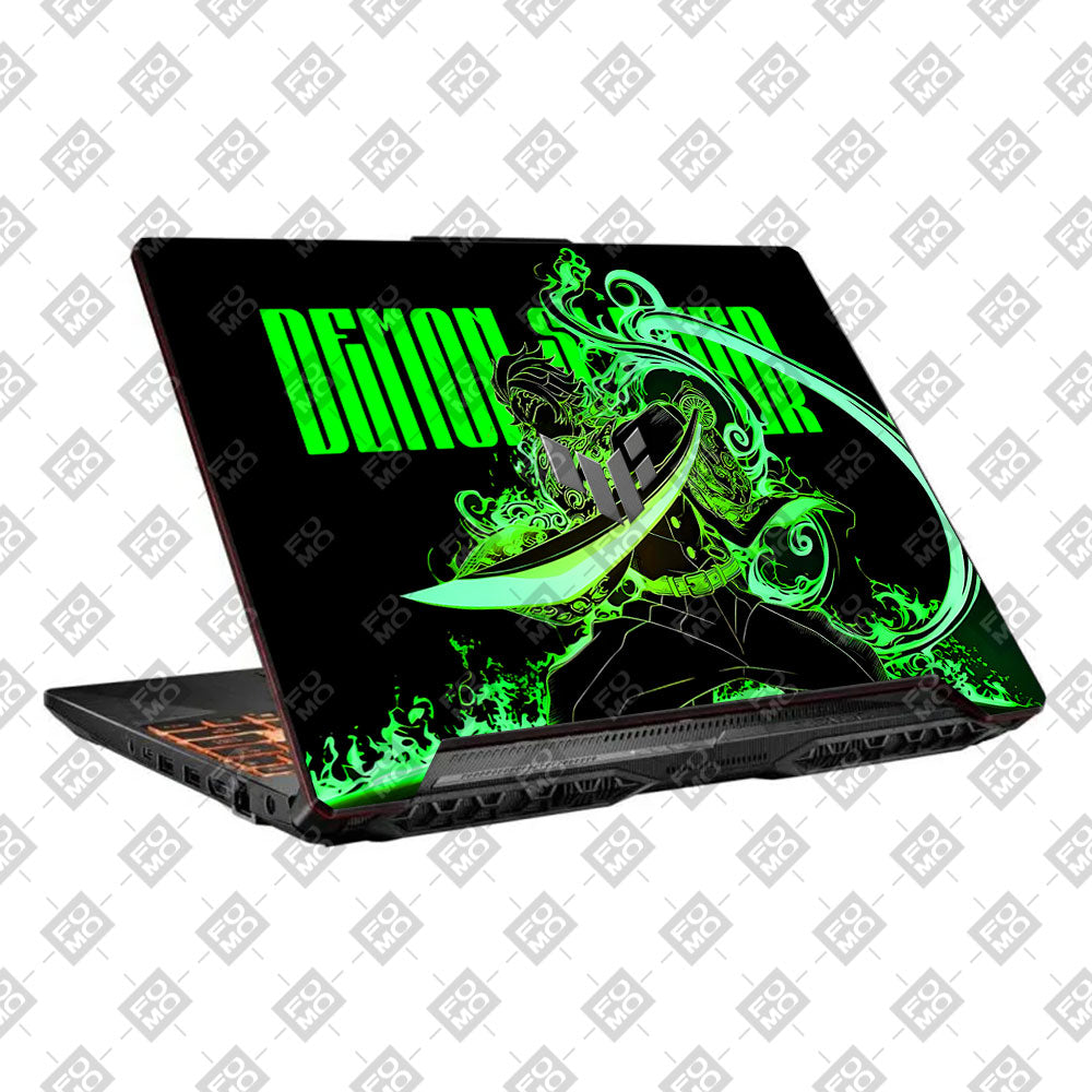 Green Flame Swordsman Asus TUF F15 FX506 & A15 FA506 Laptop Skin