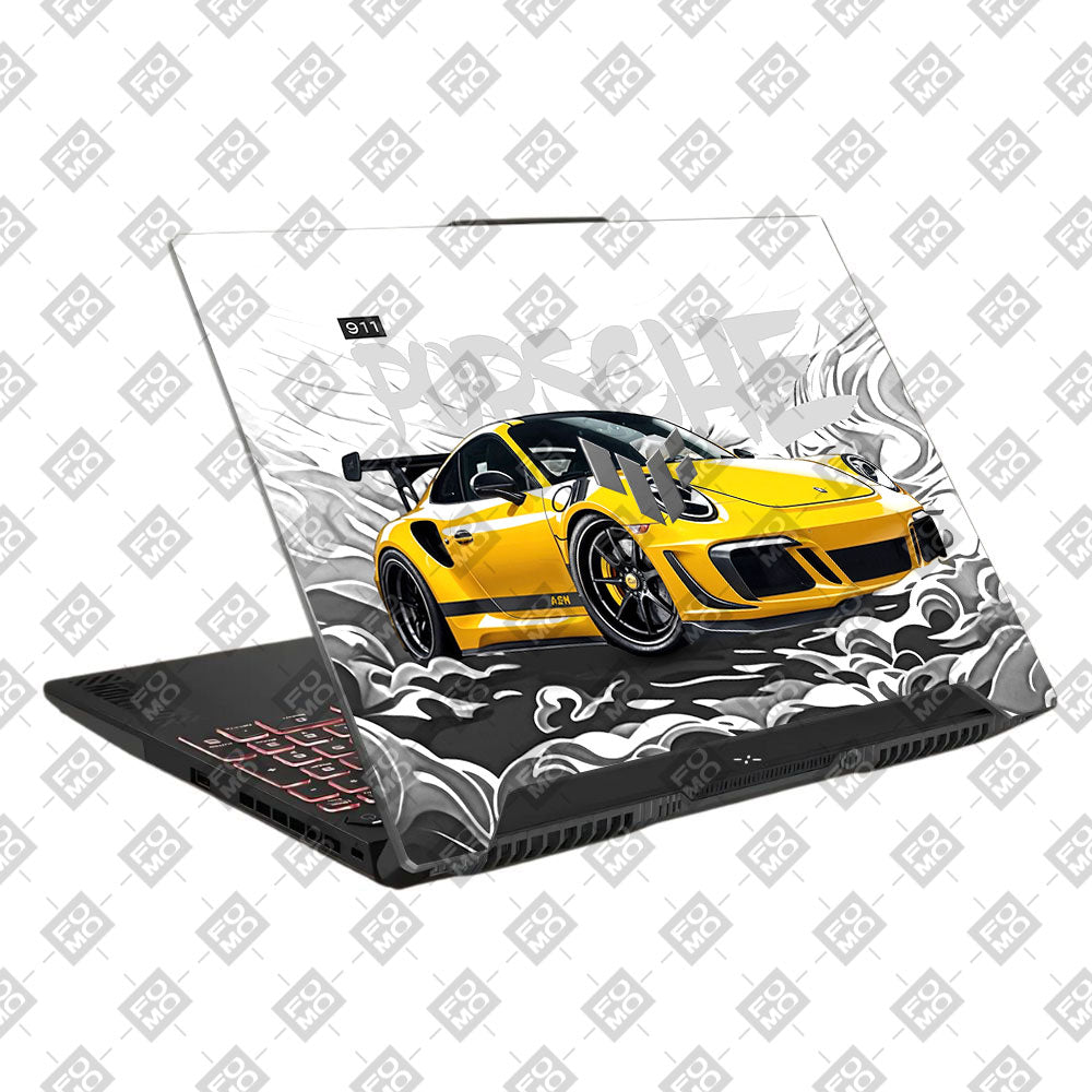 Porsche 911 Yellow Blaze Asus TUF F15 FX507 & A15 FA507 Laptop Skin