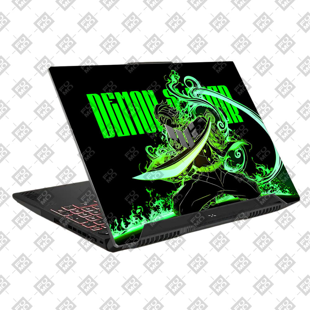 Tanjiro Green Flame Dance Asus TUF F15 FX507 & A15 FA507 Laptop Skin