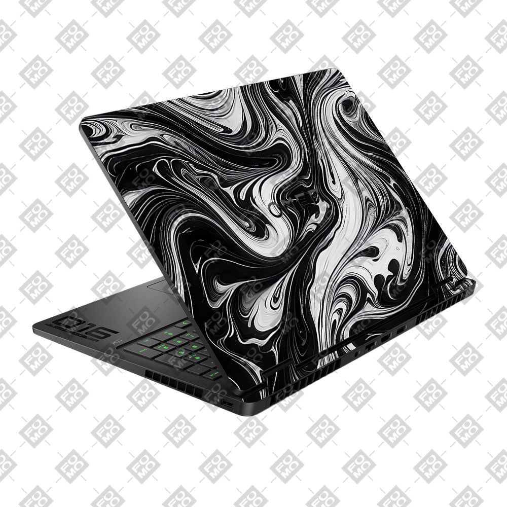 Black and White Marble HP Omen Gaming 16 2025, 2026 Laptop Skin