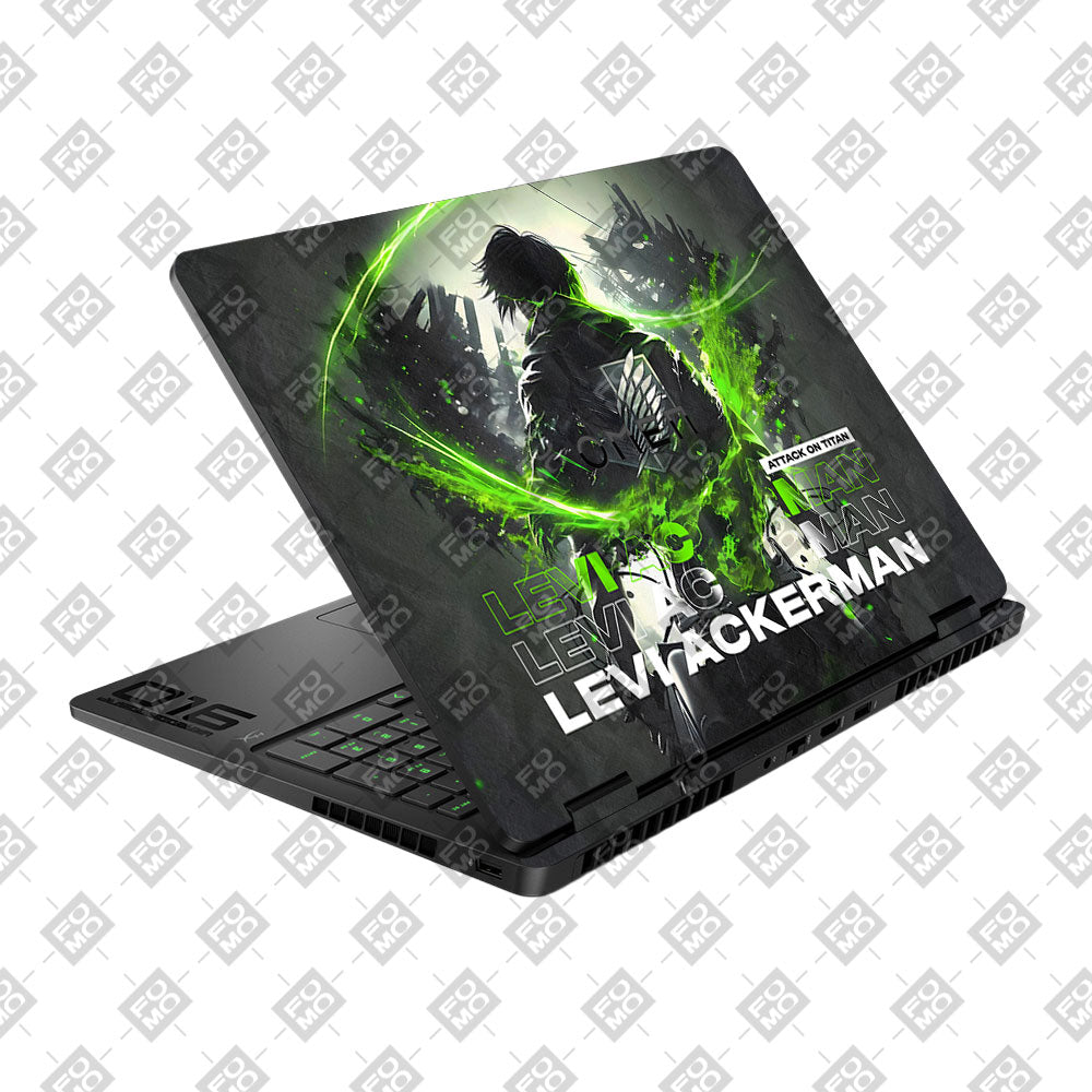 Levi Ackerman Neon Fury HP Omen Gaming 16 2025, 2026 Laptop Skin