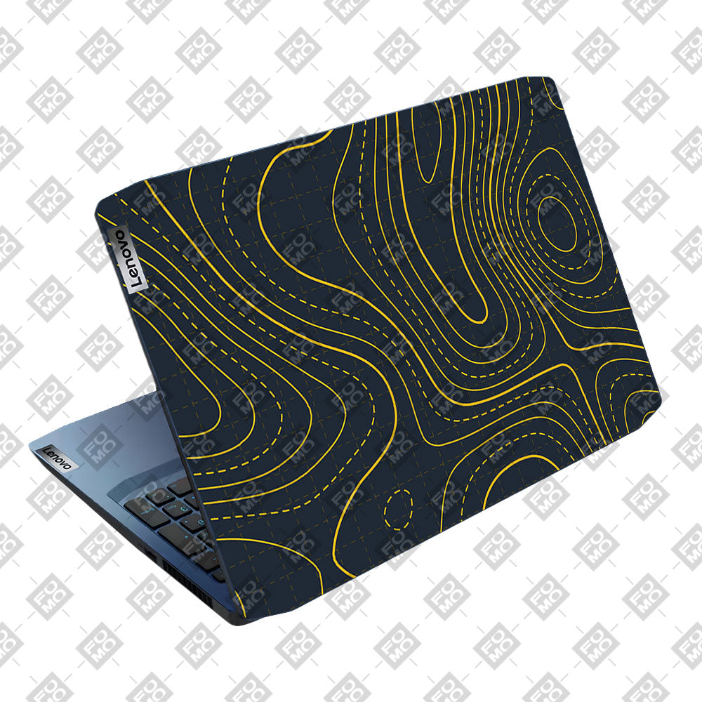 Yellow Contour Lines Lenovo Ideapad Gaming 3 15ARH05 and 15IMH05 Laptop Skin