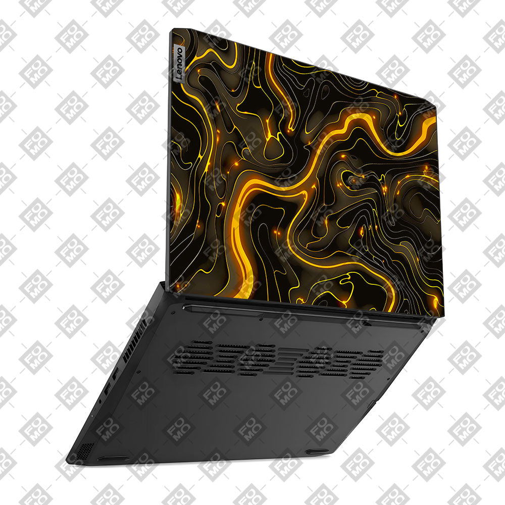Golden Lava Waves Lenovo IdeaPad Gaming 3 15ACH6 and 15IHU6 Laptop Skin